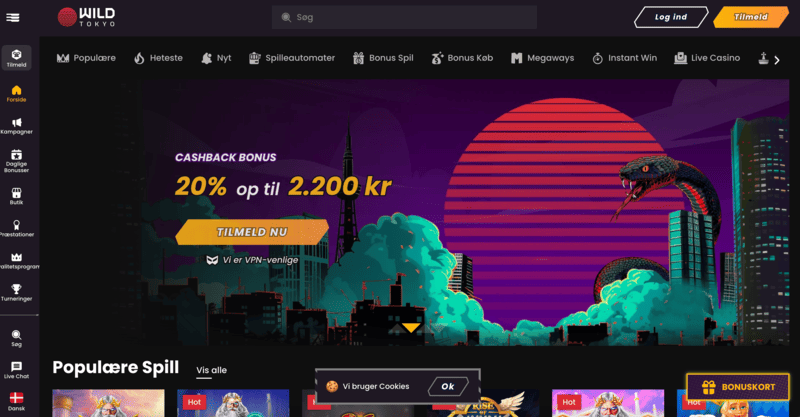 Wild Tokyo Casino er det bedste casino uden indskud i Danmark.